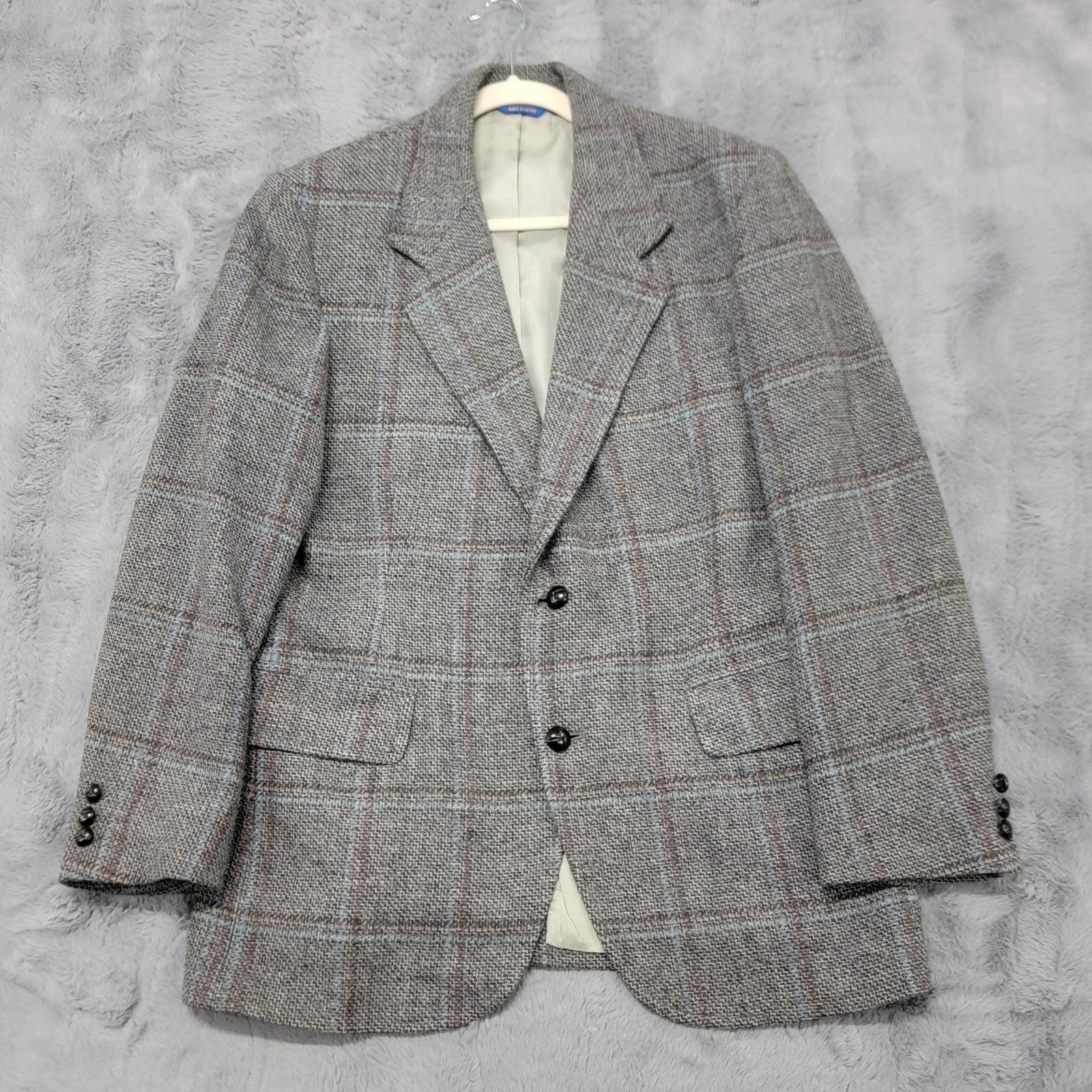 Vintage Pendleton Blazer Mens 40s Gray Plaid Wool Tweed Sport Coat Jacket Usa